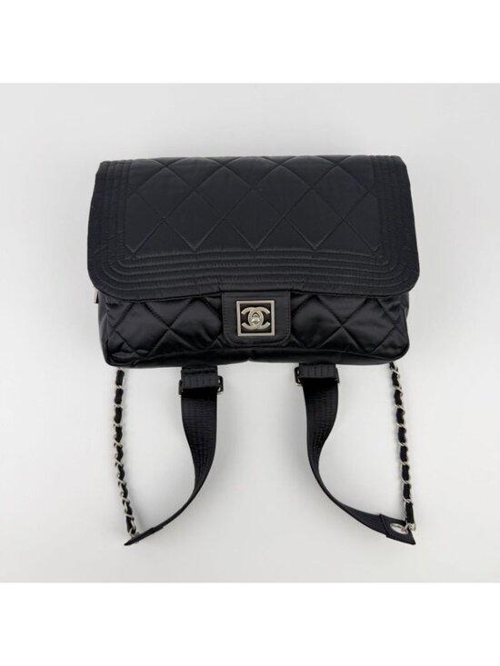 Chanel CC Logo Sports Line Backpack Black Nylon Vintage main image 11